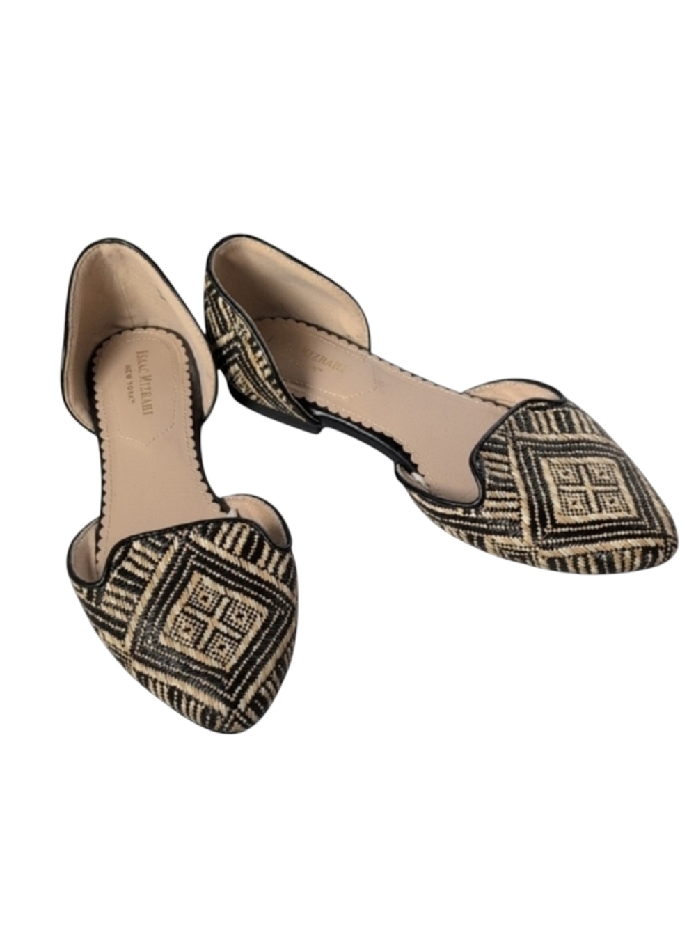 Isaac Mizrahi Black & Tan Woven Flats Size 7.5